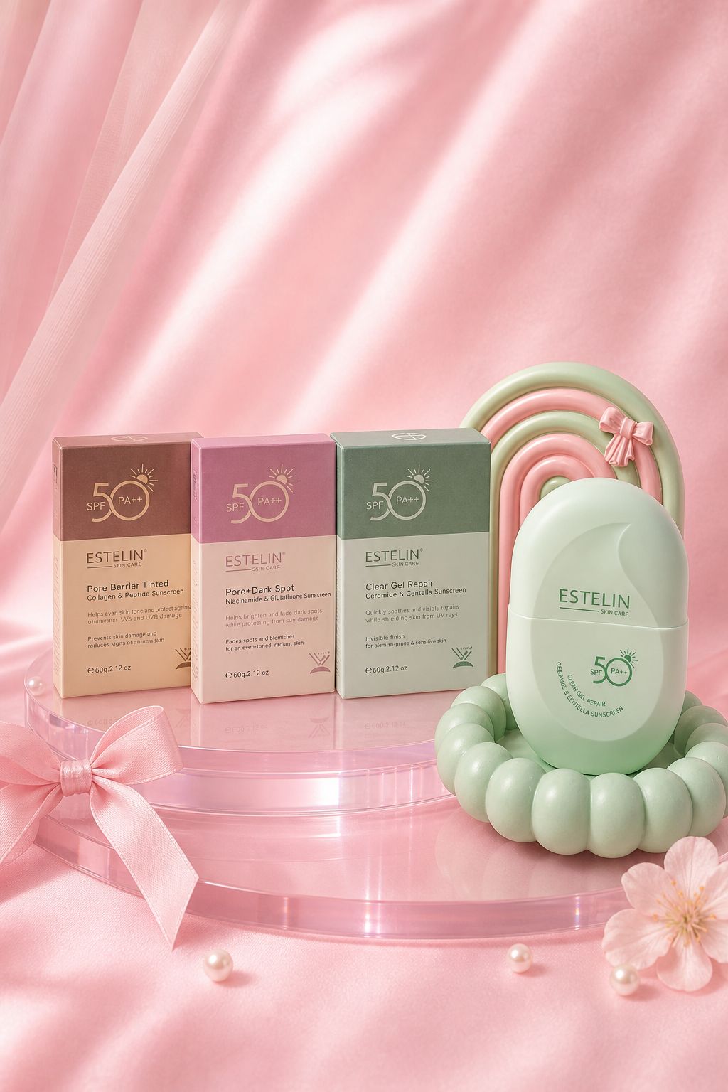کرم ضد آفتاب استلین Estelin با فاکتور محافظتی SPF50 (در ۳ مدل تخصصی)