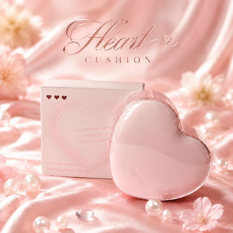 کوشن قلبی صورتی (Heart Cushion Compact) - پوشانندگی با جلوه محو و شفاف